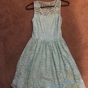 Lacey mint colored skater style dress